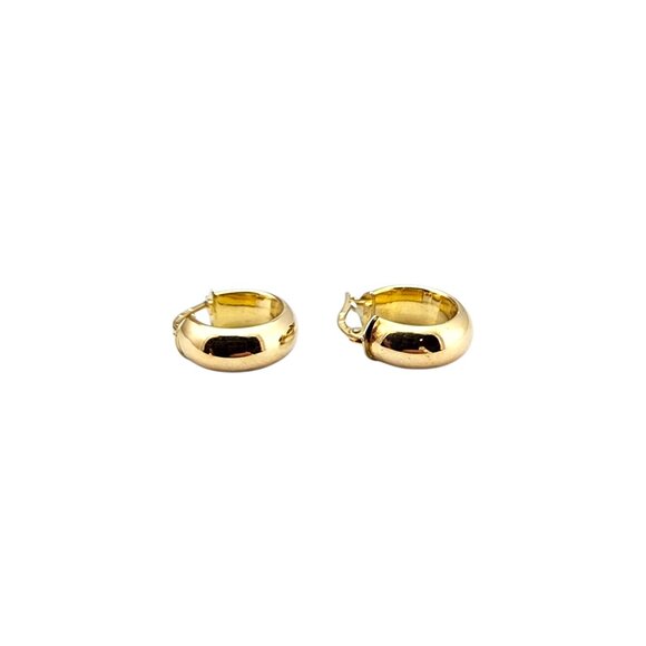 14K Yellow Gold Huggie Hoop Earrings #22720 - Picture 5 of 9